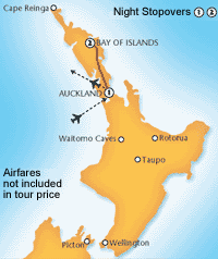 Bay Of Islands Adventure Itinerary Map