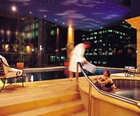 Quay West Auckland Rooftop Pool At Night