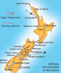 New Zealand Panorama Itinerary Map