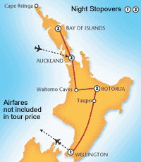 8 Day Northern Experience Itinerary Map