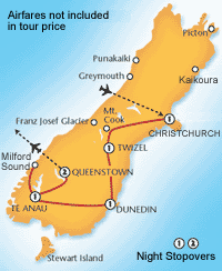 Southern Wanderer Itinerary Map 